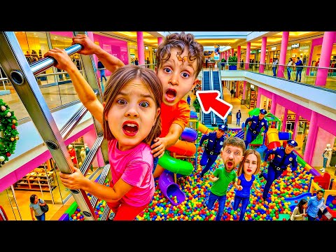 WE STAYED SECRETLY AT THE ENTERTAINMENT CENTER AT NIGHT!! KUZEY AND ELIF WERE CAUGHT BY SECURITY!!