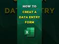 How To Create A Data Entry Form In Excel