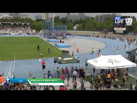 Mixed U14 4 x 100m Heat 2 - 2018 SUBWAY State Relay Championships // LAVicTV