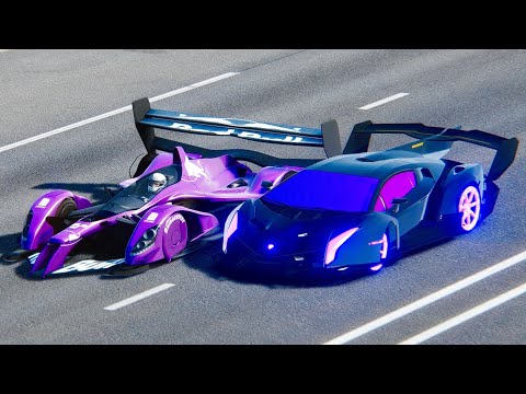 Red Bull X2022 GTR Concept vs Lamborghini Veneno GTR Concept - Drag Race 20 KM