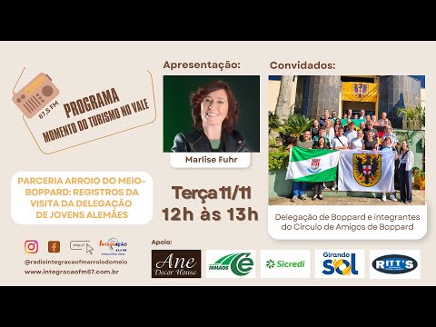 Parceria Arroio do Meio – Boppard: Registros da visita da delegação de jovens alemães