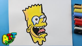 How to Draw Drip Effect Bart Simpson with Posca Markers