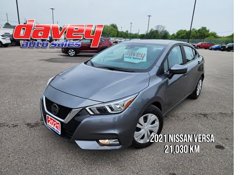 2021 Nissan Versa S CVT in Gray for sale at Davey Auto Sales Oshawa South in Oshawa, ON