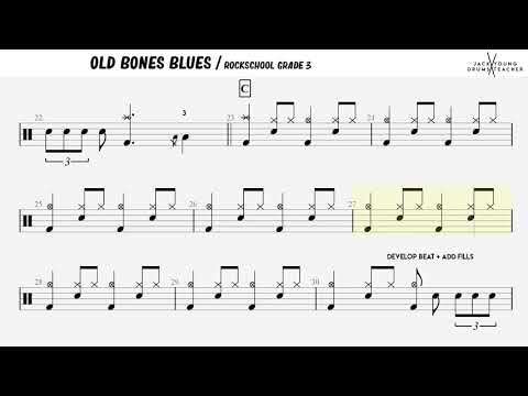 How to Play Old Bones Blues  - Rockschool Drums Grade 3