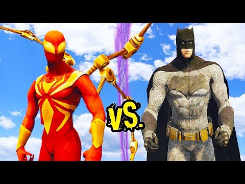 BATMAN VS SPIDERMAN ( IRON SPIDER ) - EPIC BATTLE