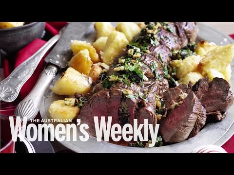 Stuffed beef fillet with duck fat roasted potatoes |...