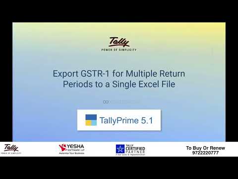 Export GSTR-1 for Multiple Return Periods into a Single Excel File | Rel 5.1 | Yesha Software LLP