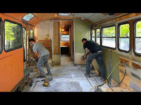 Man Turns SCHOOL BUS Into TINY HOUSE on Wheels | Start to Finish by @MobileDwellings