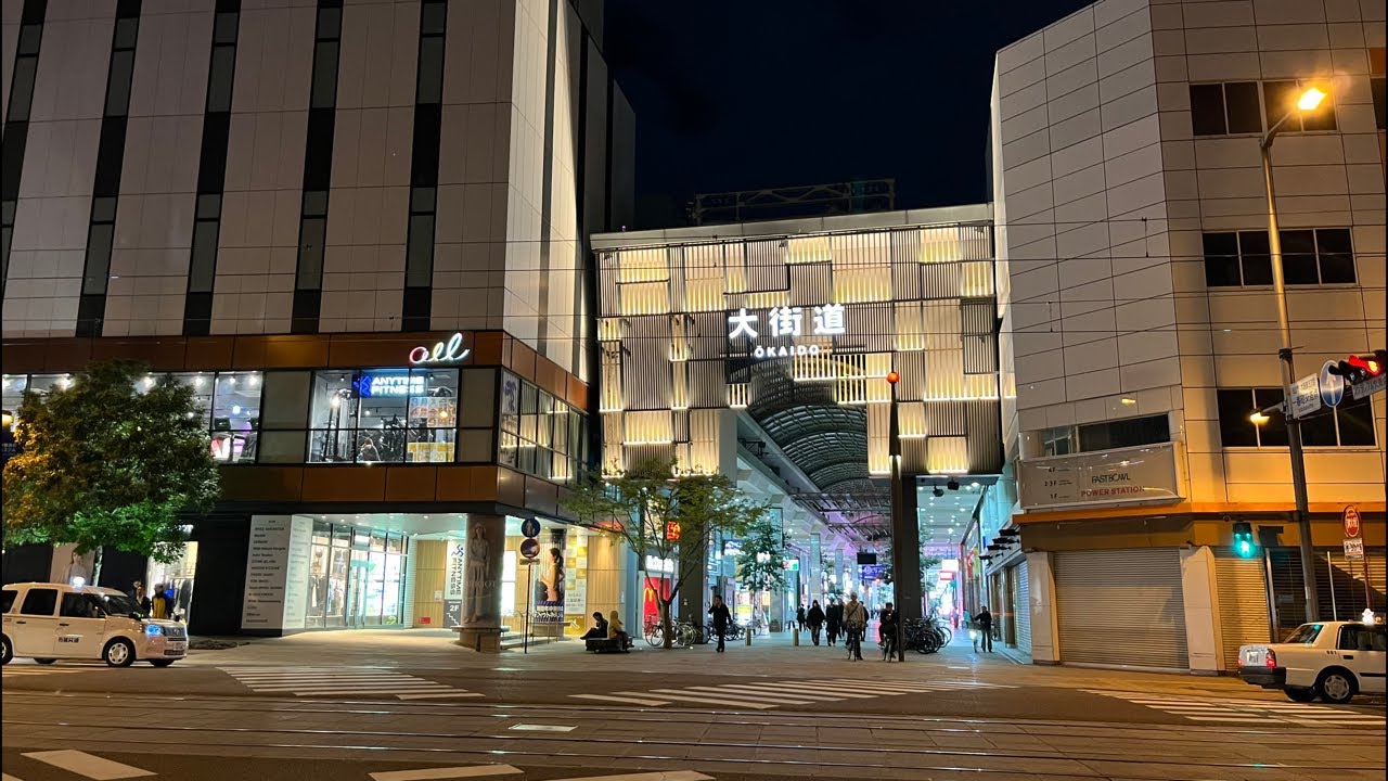 夜の愛媛松山を歩きましょう(大街道から)