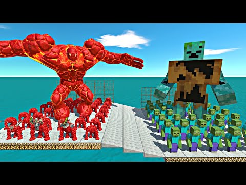 Minecraft Zombie Step Challenge | Lava Golem Evolution vs Minecraft Zombie Team - ARBS