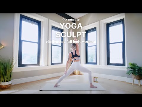 60 Minute Yoga Sculpt | sweaty vinyasa + pilates workout with weights