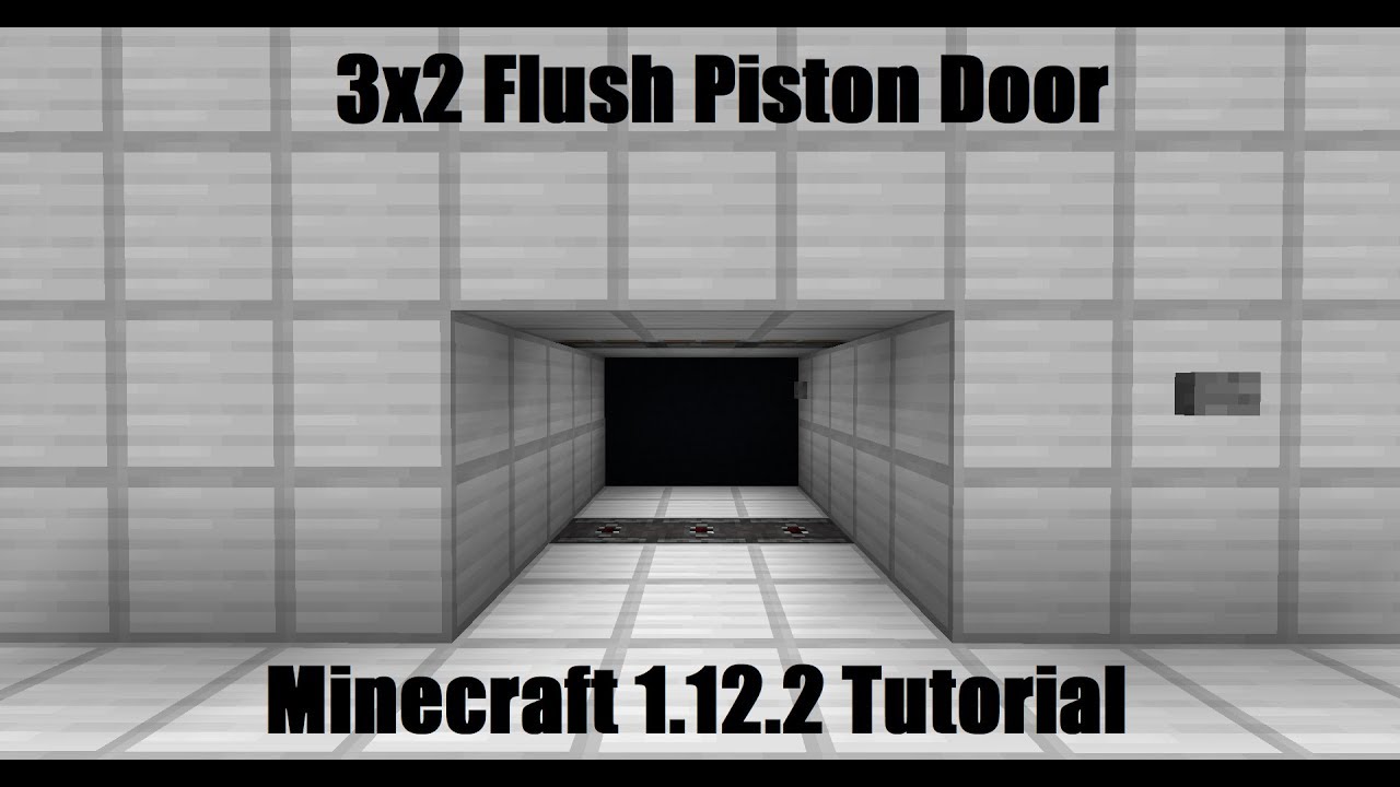 3x2 Flush Piston Door Minecraft 1.12.2 Tutorial