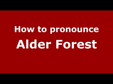 How to pronounce Alder Forest