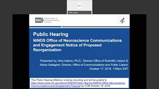 Public Hearing: NINDS Office of Neuroscience Communications and Engagement Proposal