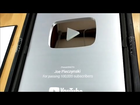 Silver Play Button Award  -  Joe Pieczynski -- 100,000+ Subscribers