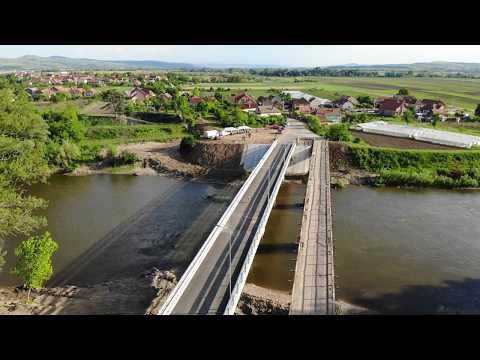 Video, podul peste Mures de la Radesti,  judetul Alba, construit in locul celui de lem