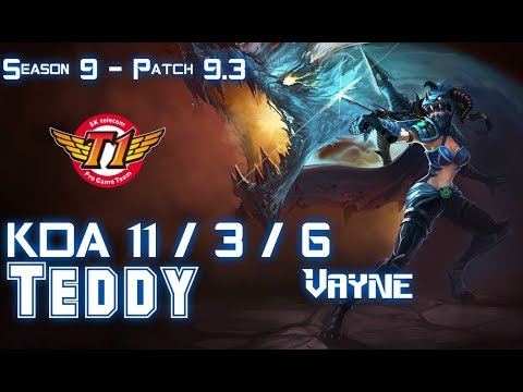 SKT Teddy VAYNE vs EZREAL ADC - Patch 9.3 KR Ranked