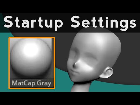 008 ZBrush Startup Document, Startup Material, and Custom Startup Project