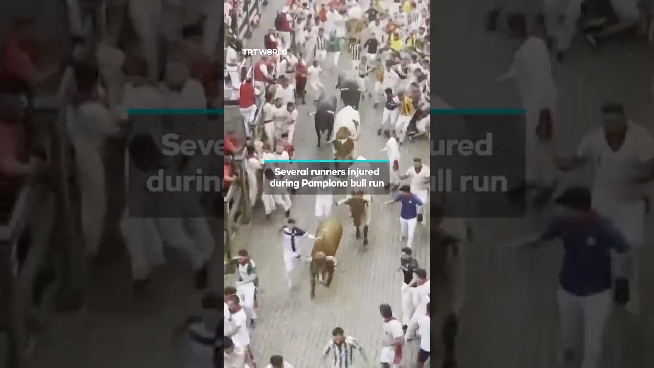 Spain's Pamplona bull run injures 13 runners including one gored in face