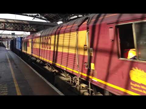 (HD) DB Schenker 66082 passing Preston on 4M63 20th June 2014