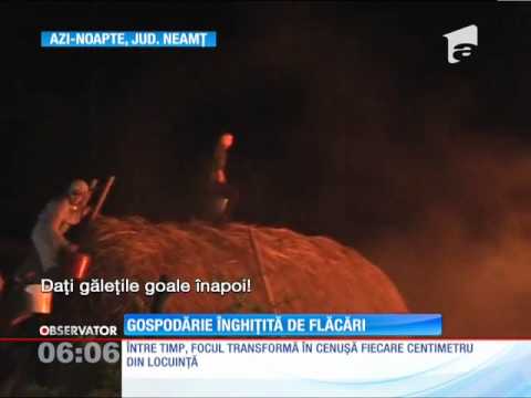 Violent fire in a locality in Neamţ County