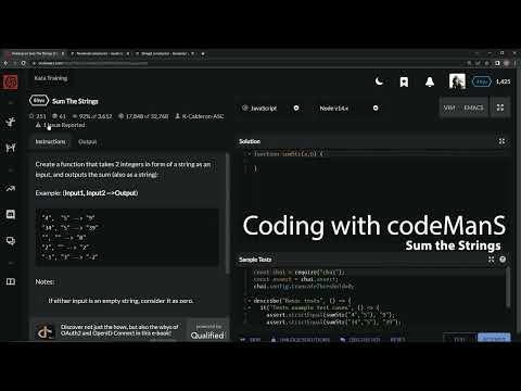 Codewars Javascript Sum The Strings