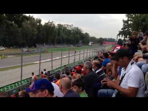 The view from Grandstand 16 inside Variante Ascari at Monza, 2014 Italian Formula 1 Grand Prix