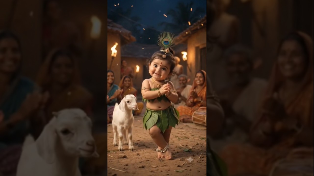 😍 नन्हे बाल कृष्ण का प्यारा डांस 🦚🙏 | Cute Bal Krishna Dance ❤️ #shorts