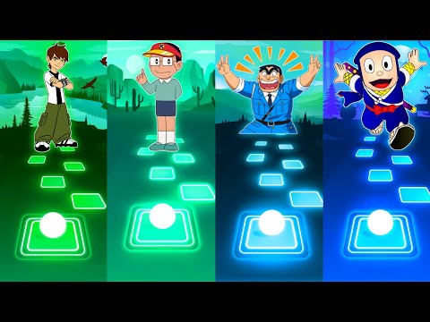 Ben 10 vs Kiteretsu vs Kochikame vs Ninja Hattori - Tiles Hop EDM Rush