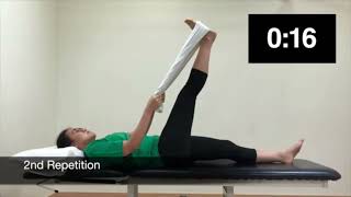NUHS Physiotherapy - Hamstring stretch bed exercise