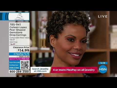 Colleen Lopez Sterling Silver PearShaped Gemstone Drop E...