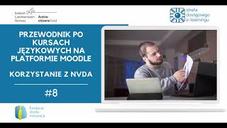 Odcinek 8. Jak zapisywać postępy w kursach. Poznaj platformę e-learningową z czytnikiem ekranu NVDA.