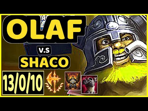 MALRANG (OLAF) vs SHACO - 13/0/10 KDA JUNGLE GAMEPLAY - KR Ranked GRANDMASTER