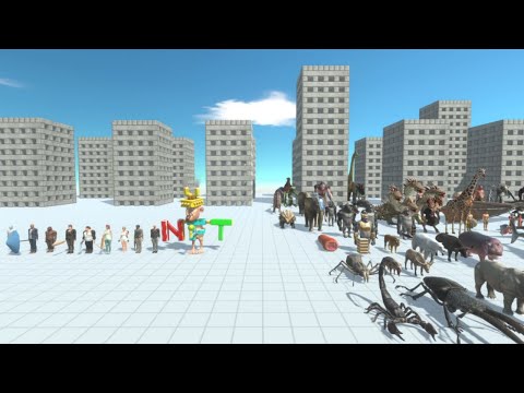 UPDATED Modern Humans Team vs ALL TEAMS Animal Revolt Battle Simulator