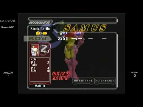 GSS 67 SSBM - GWM420 (Fox, Marth, Falco) vs. Inzane (Samus) - Melee WSF