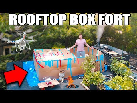 24 HOUR ROOFTOP BOX FORT SURVIVAL CHALLENGE!! 📦 Video