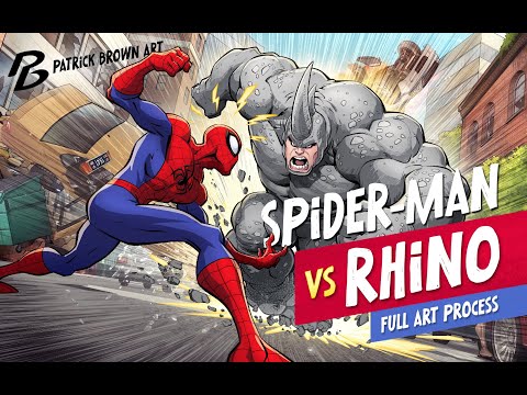 Spider-Man vs Rhino - Fan Art - Full Art Process