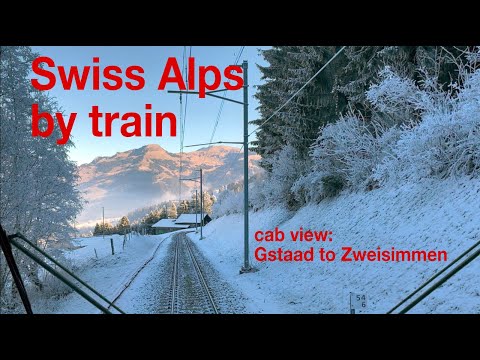 Swiss Alps: train from Gstaad to Zweisimmen (cab view)