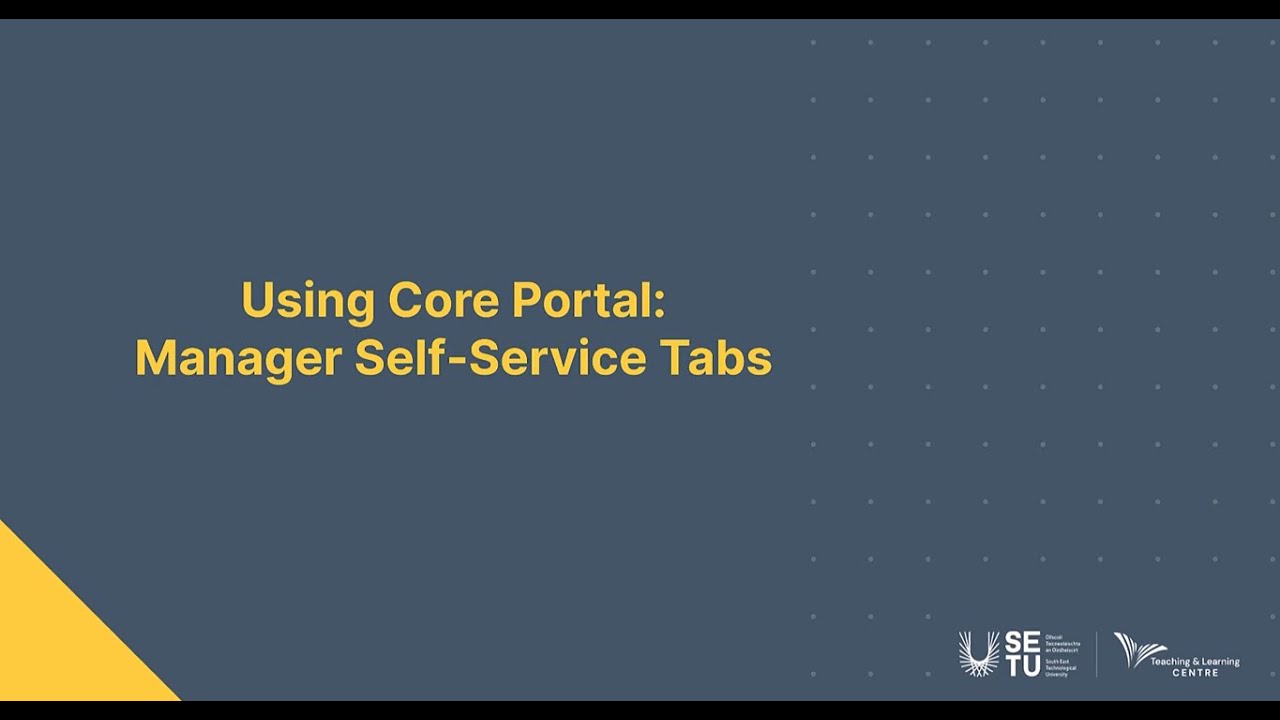 Video thumbnail: Core Portal - Manager Self Service
