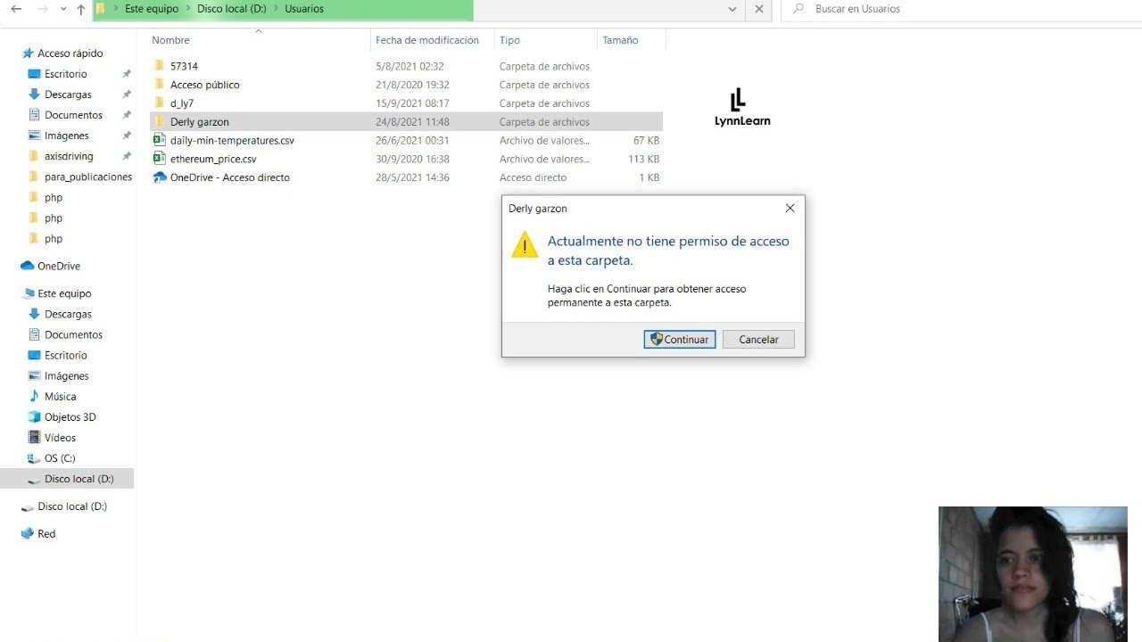 Actualmente no tiene permiso de acceso a esta carpeta SOLUCION