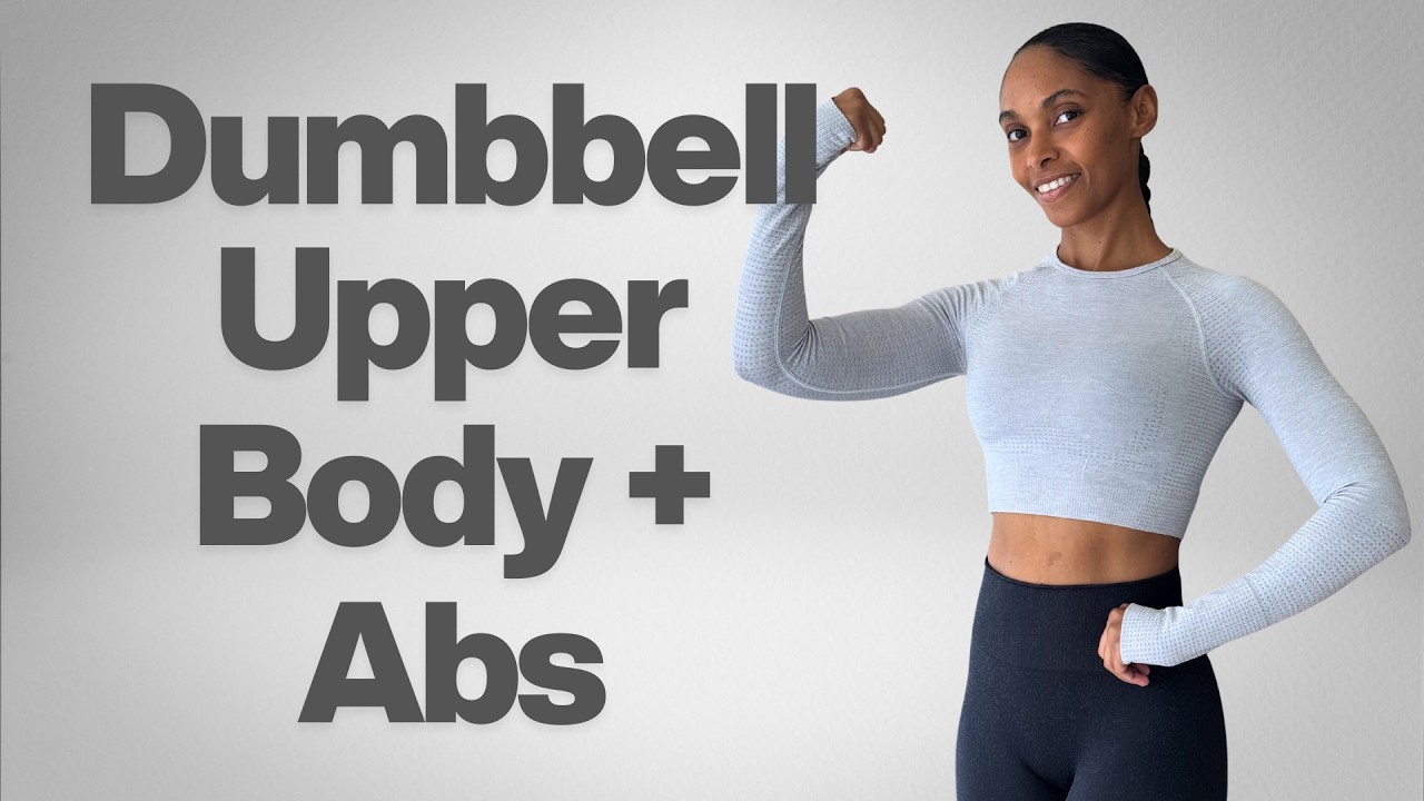 20 minute Upper Body & Abs Dumbbell Workout | Muscle, Strength & Toning 💪🏽
