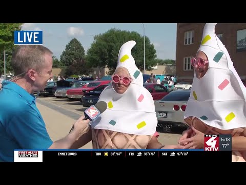 The First Alert team checks out the kickoff for 2025's Ice Cream Days in Le Mars, IA