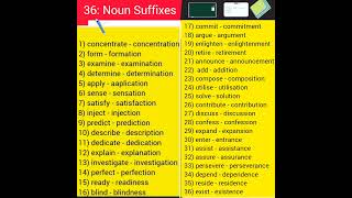 suffixes - 36 noun form