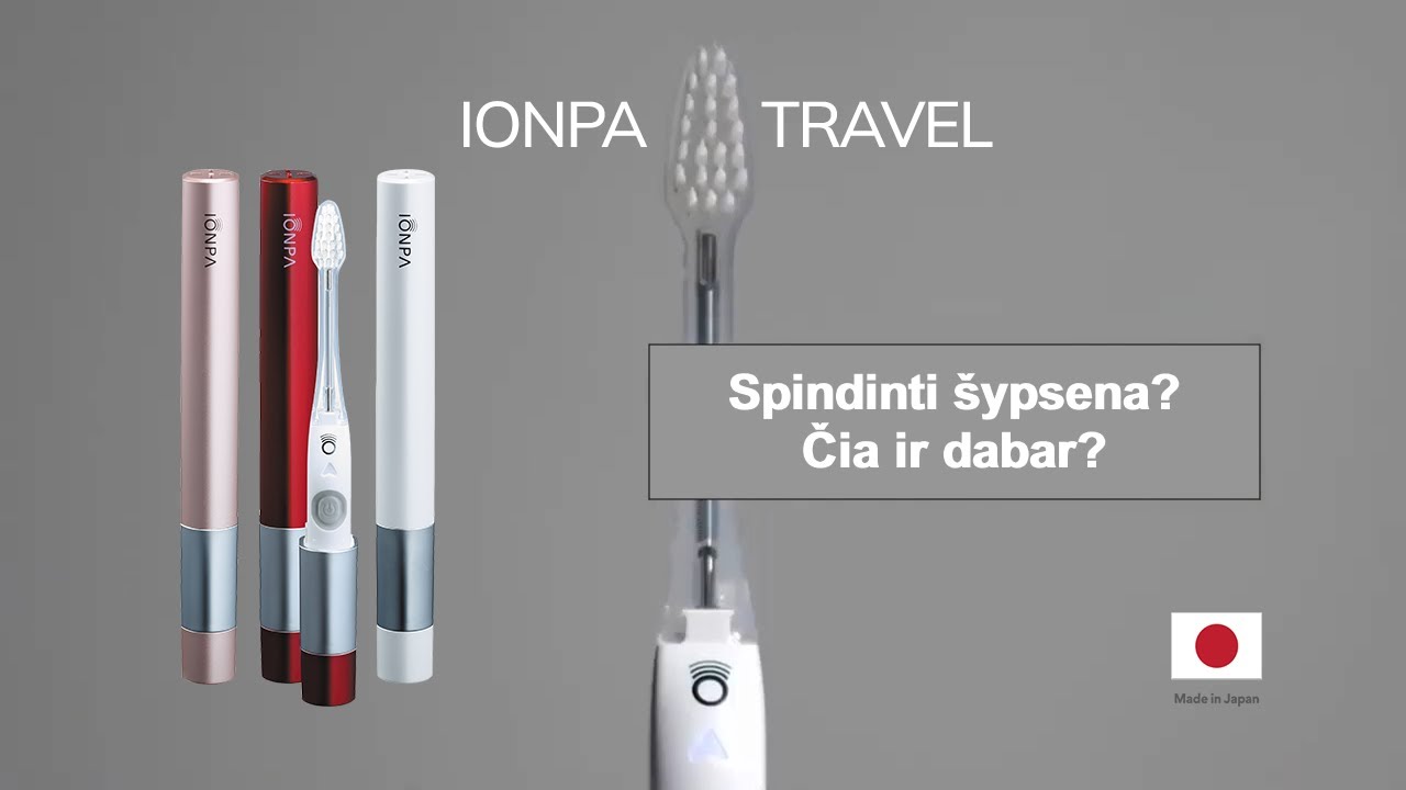 Elektrinis garsinis dantų šepetėlis IONICKISS IONPA TRAVEL (su baterija)