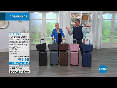 JOY E*Lite CrocoEmbossed Hardside Luggage with RFID Hand...