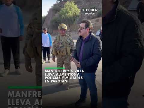 Manfred Reyes Villa lleva alimentos a policías y militares en Parotani