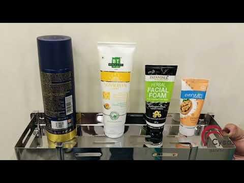 Stainless steel piller wall shelf gold