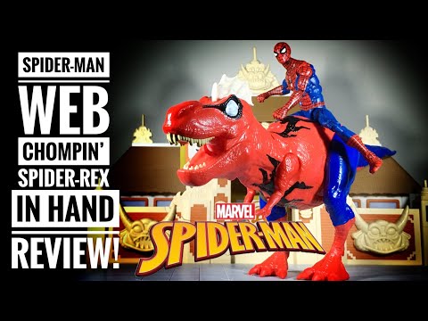*NEW* Hasbro Spider-Man Web Chompin’ Spider-Rex In Hand Review