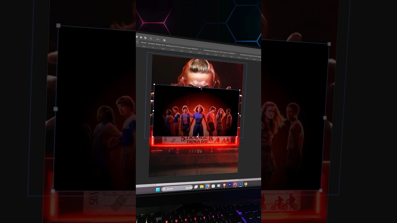 Stranger things poster design #graphicdesign #photoshop #illustrator #vector#dimension #3dposter #3d