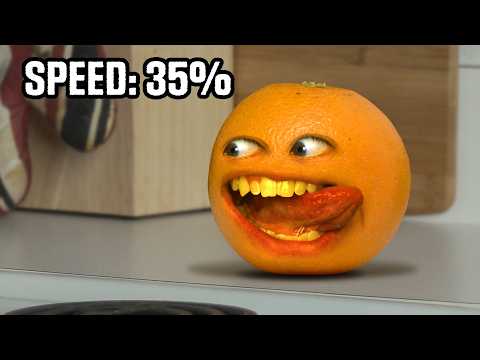 Annoying Orange, but it slows down every time Orange says “Apple”